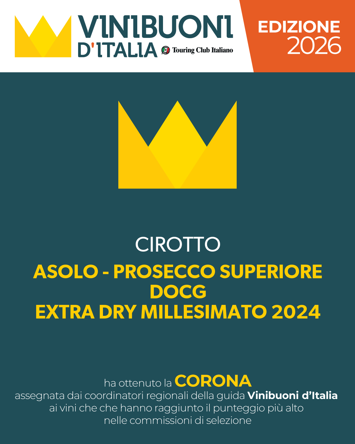 Asolo Prosecco Superiore DOCG Millesimato extra Dry  -  Cirotto - vaigustando