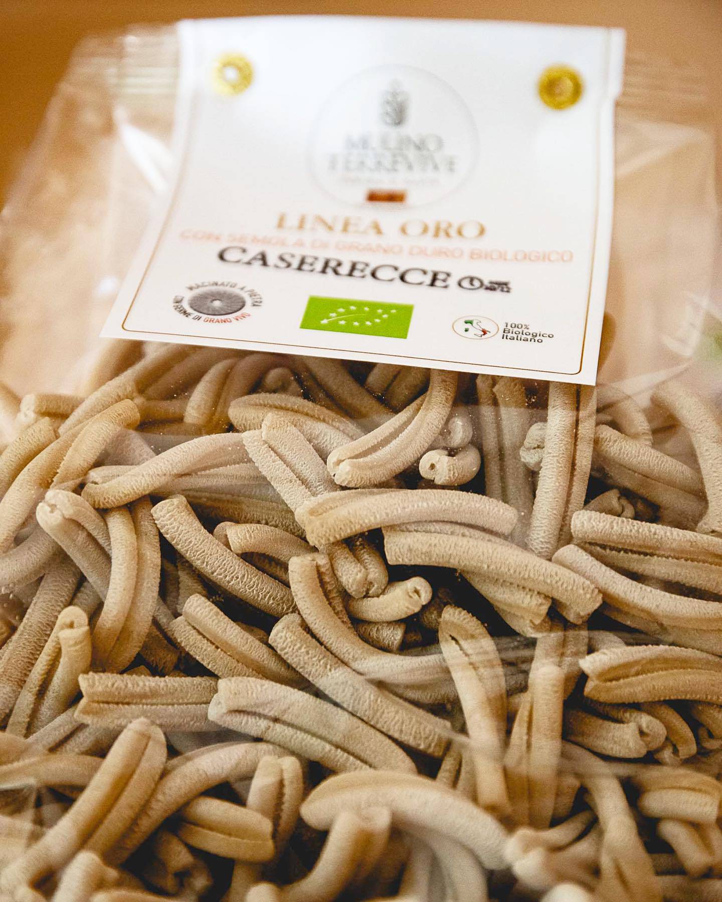 Pasta Integrale Grano Duro Linea Oro  Caserecce 500g  -  Mulino Terrevive - vaigustando