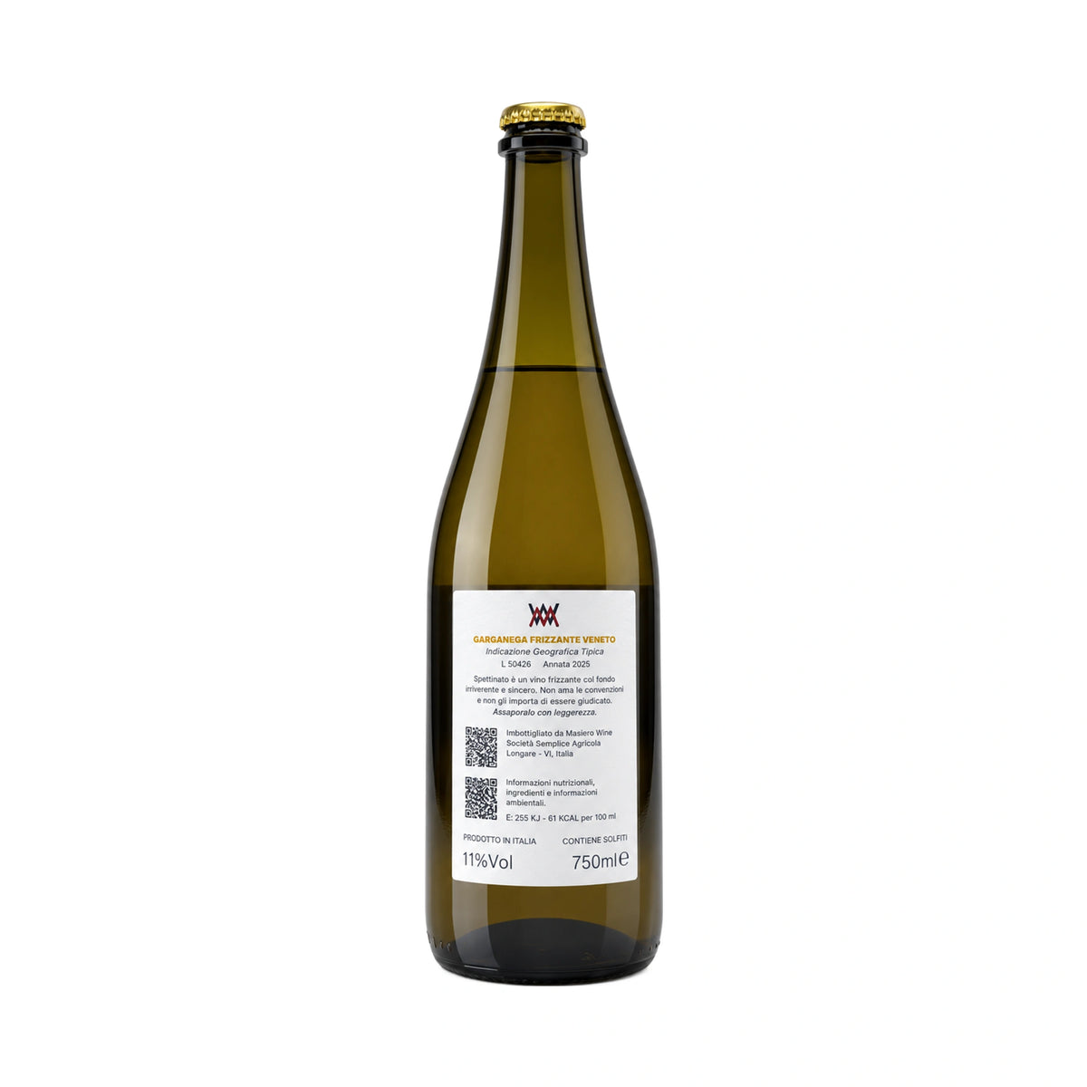 Spettinato Garganega frizzante Veneto IGT (retro etichetta)-Masiero Wine-Vaigustando