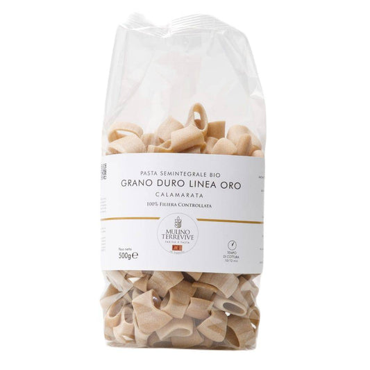Pasta Semintegrale BIO Grano Duro Linea Oro  Calamarata 500g - vaigustando