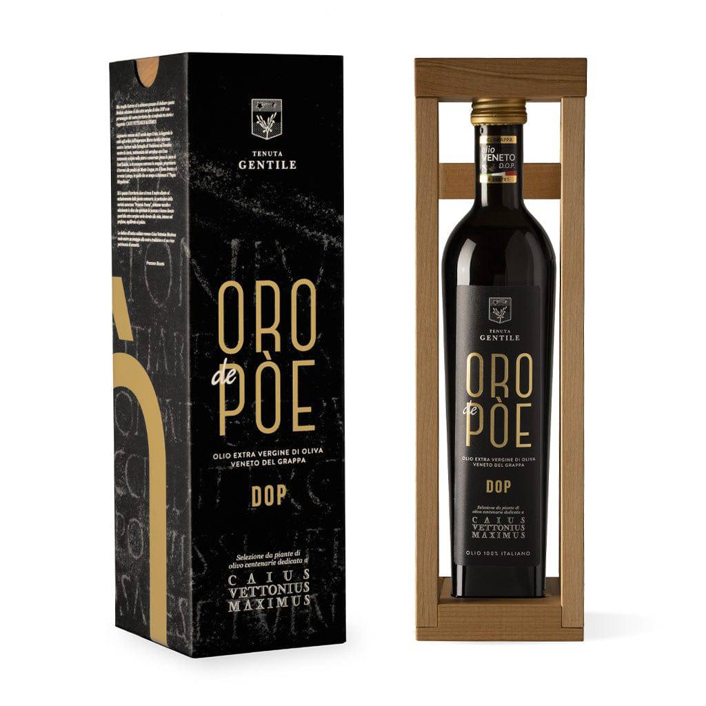 Confezione Regalo di Olio Extravergine Veneto del Grappa DOP Presidio Slow Food 500ml Edizione Limitata  -  Oro de Pòe - vaigustando